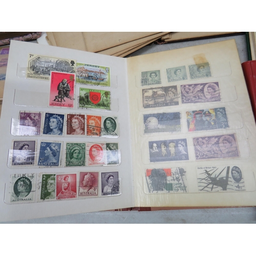 826 - Good Selection of part filled stamp albums containing world stamps.  See photos