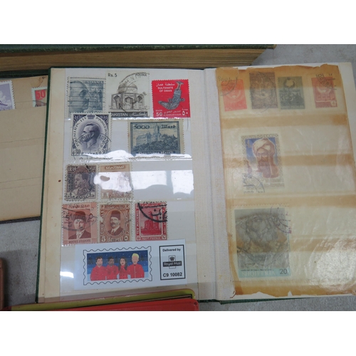 826 - Good Selection of part filled stamp albums containing world stamps.  See photos