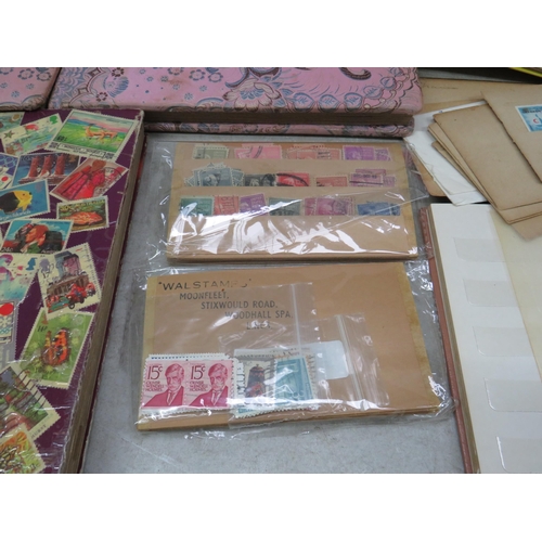 826 - Good Selection of part filled stamp albums containing world stamps.  See photos