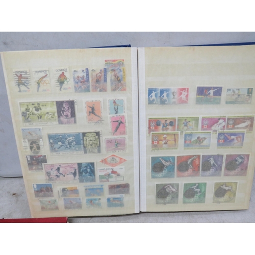 827 - Good Selection of part filled stamp albums containing world stamps.  See photos