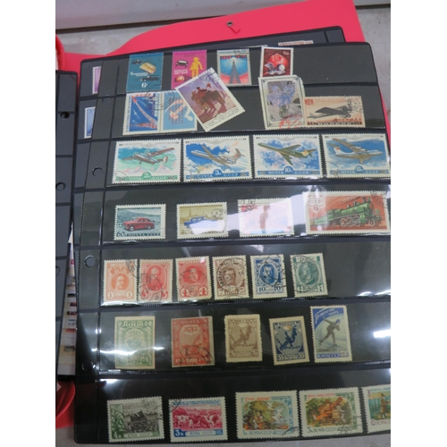 827 - Good Selection of part filled stamp albums containing world stamps.  See photos