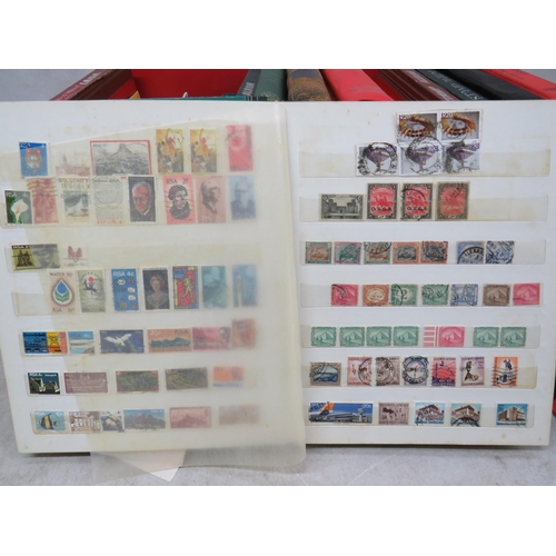 828 - Good Selection of part filled stamp albums containing world stamps.  See photos