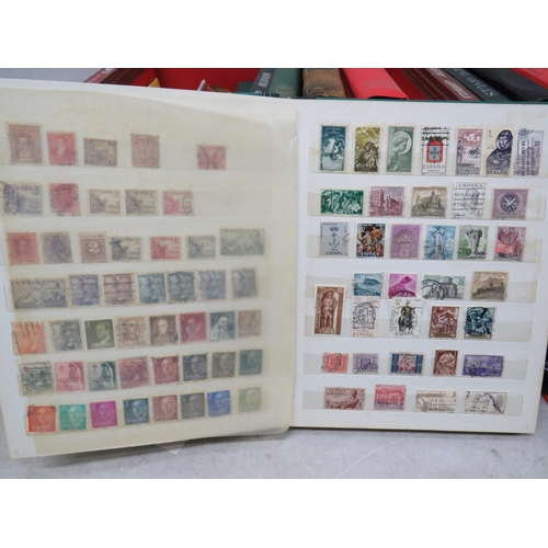 828 - Good Selection of part filled stamp albums containing world stamps.  See photos