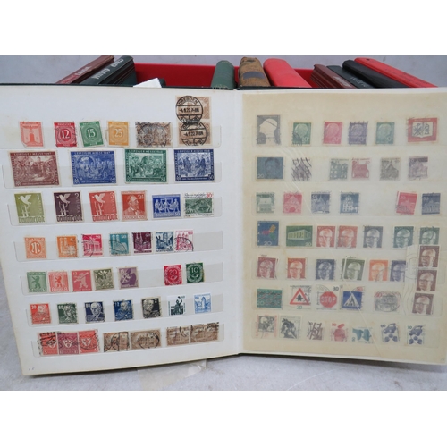 828 - Good Selection of part filled stamp albums containing world stamps.  See photos