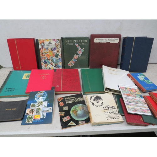 830 - Good Selection of part filled stamp albums containing world stamps.  See photos