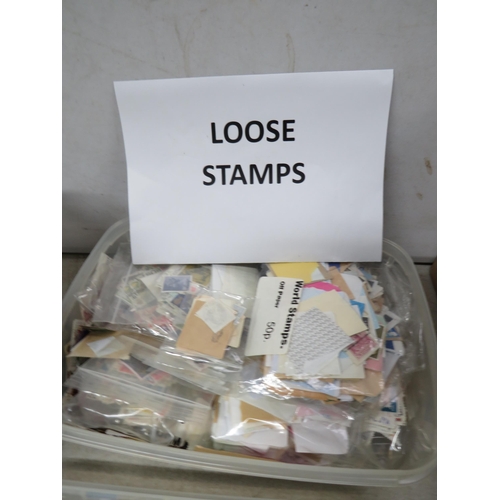 834 - Large selection of Loose Stamps, Stamps on paper. See photos