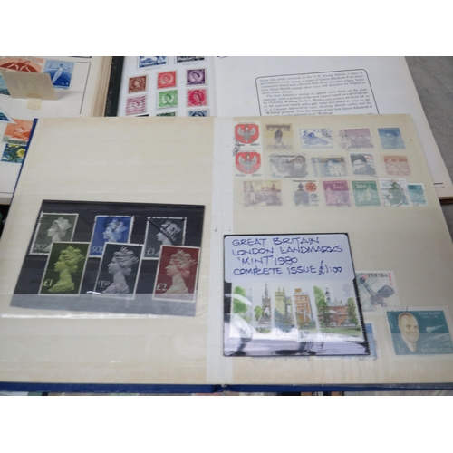 838 - Good selection of vintage and well filled stamp albums containing stamps of the world. See photos