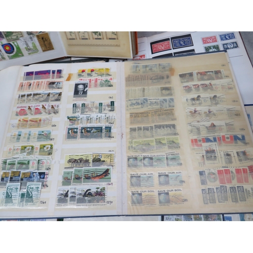 838 - Good selection of vintage and well filled stamp albums containing stamps of the world. See photos