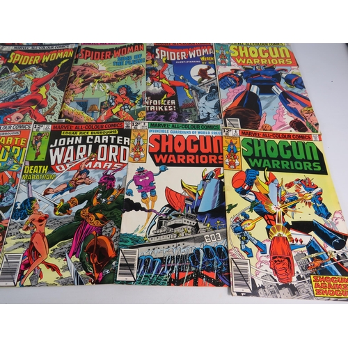 642 - 21 Vintage Marvel comics,Spider-man, Spider-woman, Shogun warriors, Power Man, John Carter Warlord &... 