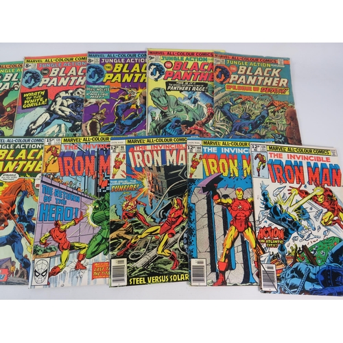 643 - 19 Vintage Marvel comics, Black Panther, Iron Man, Sub-Mariner & Dare Devil.