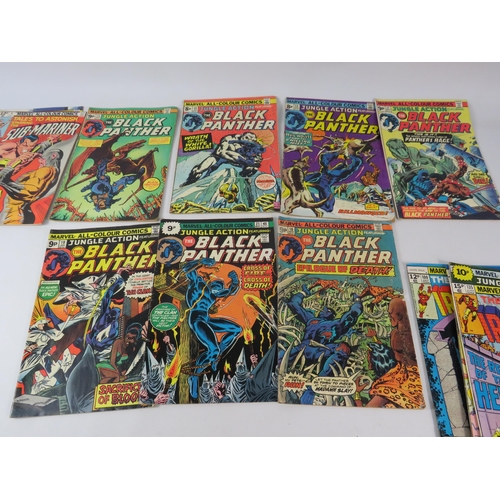 643 - 19 Vintage Marvel comics, Black Panther, Iron Man, Sub-Mariner & Dare Devil.