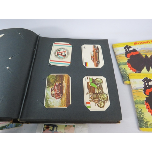 646 - Cigarette cards loose and in albums plus a part filled vintage cigarette pictures album.