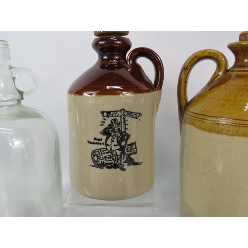 677 - Mixed lot to include Chicken egg crocks, pottery cheese dome, stoneware jugs etc.