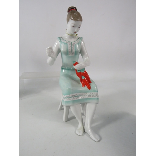 688 - Royal Doulton Famous Grouse Bird whiskey decanter plus a Hungarian figurine of a lady sat in a chair... 