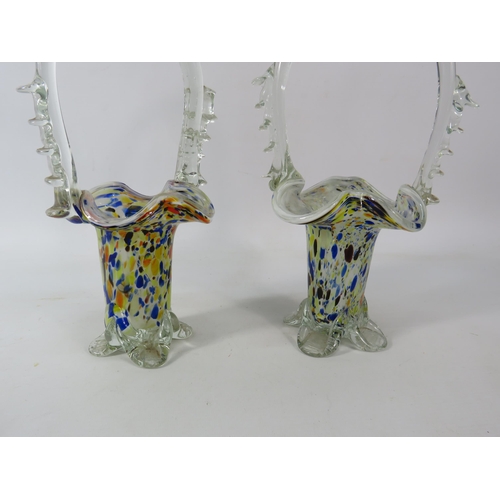 690 - Two vintage Murano art glass baskets, 11