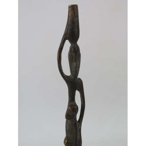 695 - Vintage Bronze African tribal figure 10