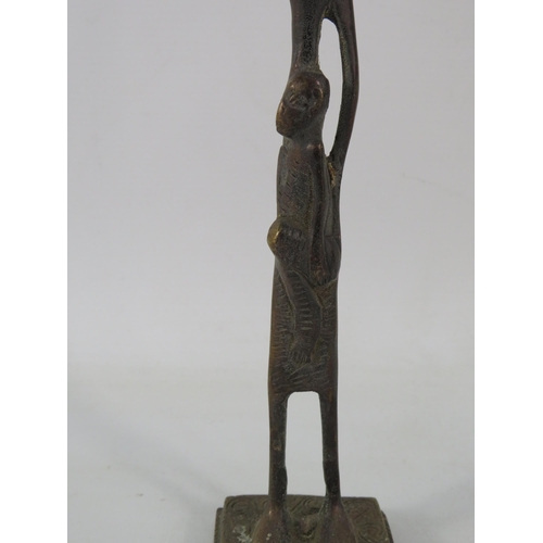 695 - Vintage Bronze African tribal figure 10