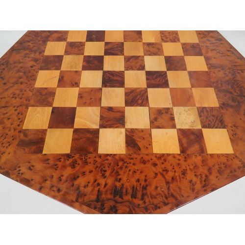 759 - Lovely Chess board and pieces. Comes with single drawer for pieces. All hand made. Board measures ap... 