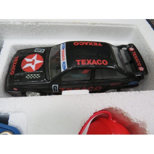 763 - Scalextric Ford RS Cosworth Road Racing Set which appears to be complete. Box complete but in slight... 