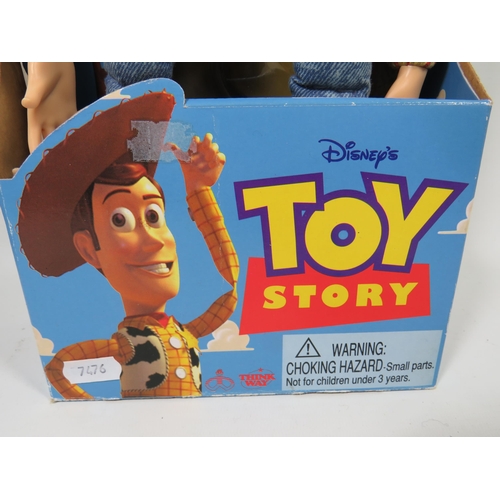 766 - Two Disney Toy Story Figures, Buzz Lightyear and Woody. Both have original boxes and appear to be in... 