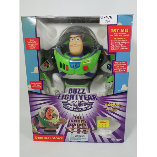 766 - Two Disney Toy Story Figures, Buzz Lightyear and Woody. Both have original boxes and appear to be in... 