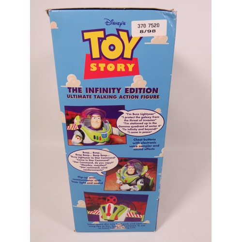 766 - Two Disney Toy Story Figures, Buzz Lightyear and Woody. Both have original boxes and appear to be in... 