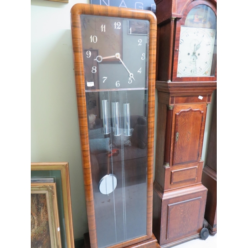 767 - 1930's Long Case Clock with Three weight drive. Chimes on the hour. Appears to be in running order b... 