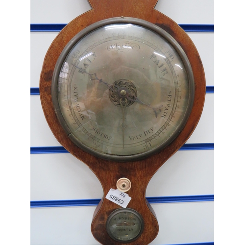 776 - Lovely Vintage Oak Cased Onion Topped Barometer/Thermometer made by J Bowie of Huntley. Measures app... 