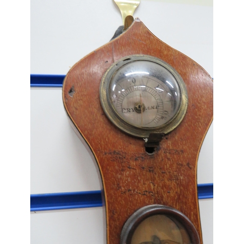 776 - Lovely Vintage Oak Cased Onion Topped Barometer/Thermometer made by J Bowie of Huntley. Measures app... 