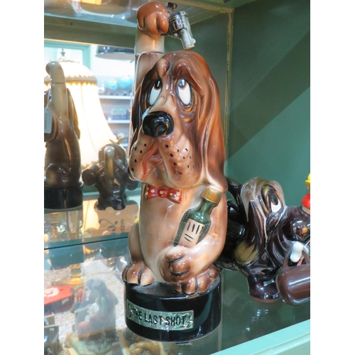 793 - Retro Musical Novelty Dog Flask, 'The last shot' which measures approx 12 inches tall plus one other... 