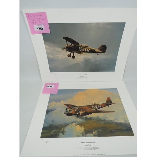 769A - Two unframed limited edition Robert Taylor prints 