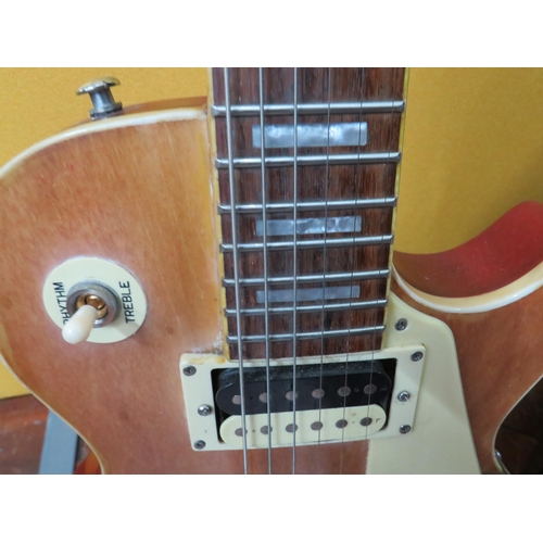 851 - Copy of a Gibson, Les Paul Type Marc Bolan 4777 with Natural wood front and Wine Coloured body to re... 