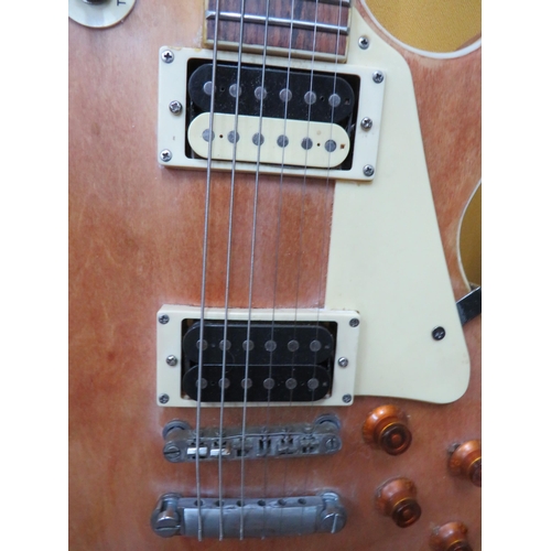 851 - Copy of a Gibson, Les Paul Type Marc Bolan 4777 with Natural wood front and Wine Coloured body to re... 