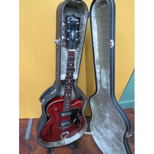 852 - Vintage Contessa EKO  Electric Accoustic Six String Guitar. Finished in Grained cherry style wood so... 