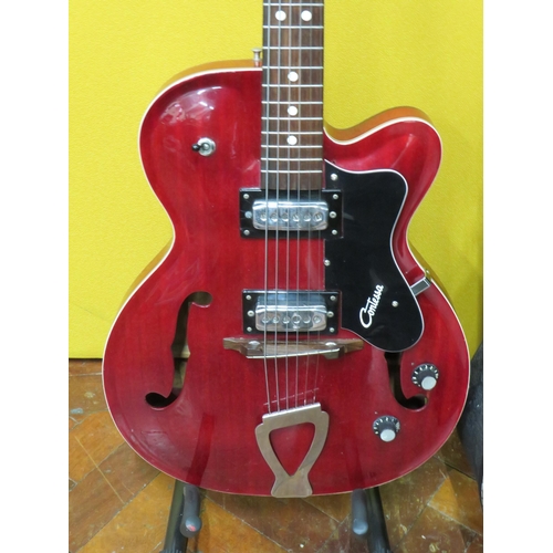 852 - Vintage Contessa EKO  Electric Accoustic Six String Guitar. Finished in Grained cherry style wood so... 