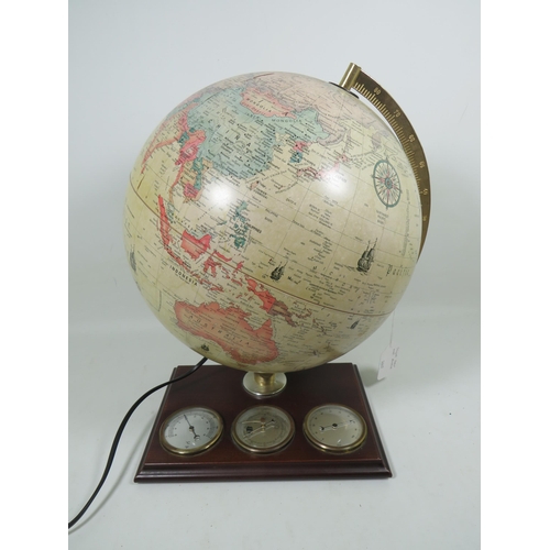 872 - Danish made, Illuminated Globe by Scan Globe with stand. Lights up and in working order. Slight tear... 