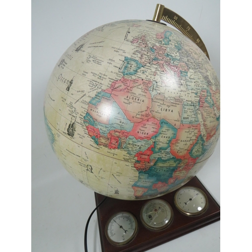 872 - Danish made, Illuminated Globe by Scan Globe with stand. Lights up and in working order. Slight tear... 