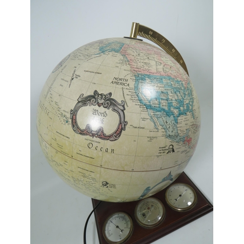 872 - Danish made, Illuminated Globe by Scan Globe with stand. Lights up and in working order. Slight tear... 