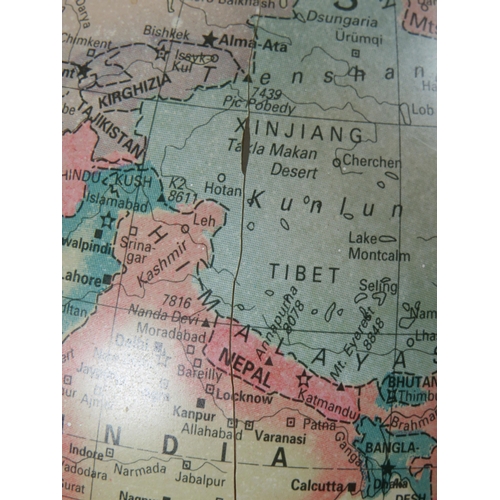 872 - Danish made, Illuminated Globe by Scan Globe with stand. Lights up and in working order. Slight tear... 