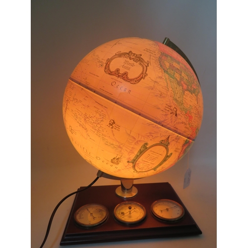 872 - Danish made, Illuminated Globe by Scan Globe with stand. Lights up and in working order. Slight tear... 