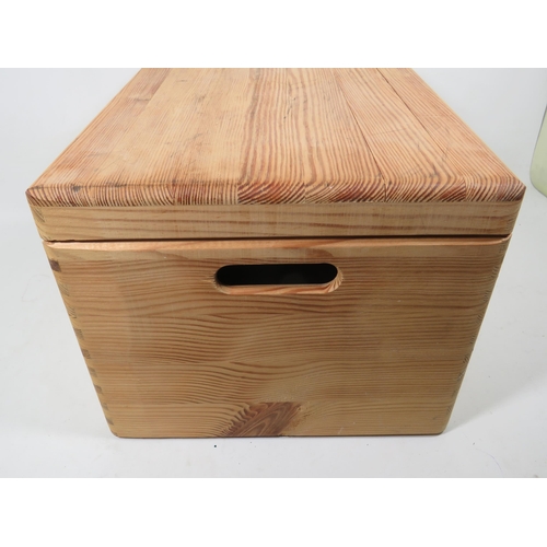 874 - Mixed lot to include a nicely made pine box with side handle holes which contains boxed Piggin figur... 