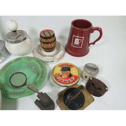 879 - Selection of Brewerania to include pub ashtrays, advertising items. See photos