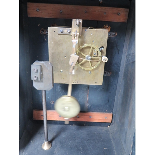 889 - Very Pretty Ceramic decorated Mantle or Bracket clock. In running order with pendulum and key. May n... 