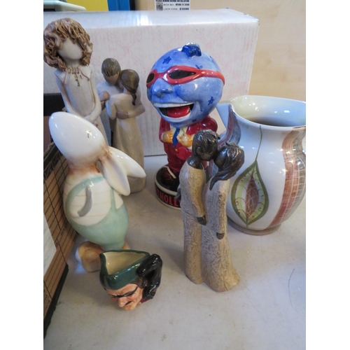 2085 - Mixed ceramics to include Planet Hollywood figure. See photos