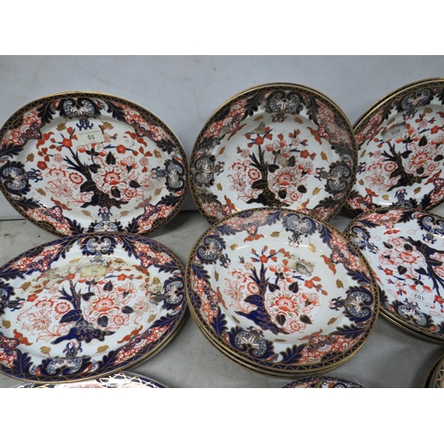 2089 - 24 pieces Royal Crown Derby plates and dishes in the 383 pattern? All in good order. No postage on t... 