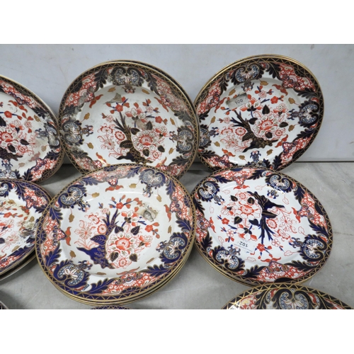 2089 - 24 pieces Royal Crown Derby plates and dishes in the 383 pattern? All in good order. No postage on t... 