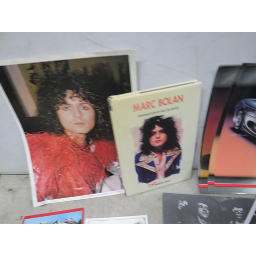 2091 - Selection of Publicity shots, prints, Scrap book cut outs of Jimi Hendrix, Beatles and Marc Bolan to... 