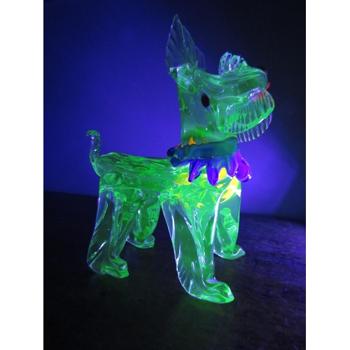 12 - Large Murano Uranium glass Scotty Dog, 11.5