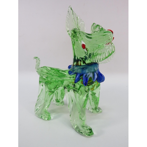 12 - Large Murano Uranium glass Scotty Dog, 11.5