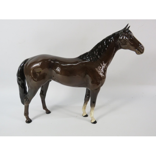 2 - Large brown Beswick race horse, 11 3/4